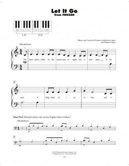 page one of Let It Go (from Frozen) (5-Finger Piano)