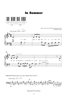 page one of In Summer (from Frozen) (5-Finger Piano)