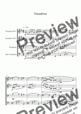 page one of Pasadena - Brass Quartet