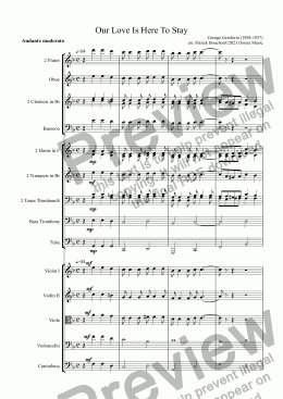 page one of Our Love Is Here To Stay for Female Voice and Orchestra