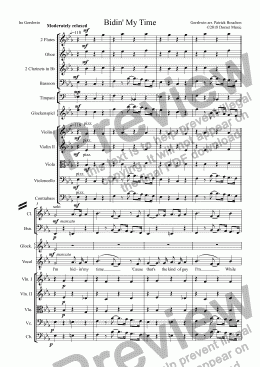 page one of Bidin' My Time for Male Voice and Orchestra