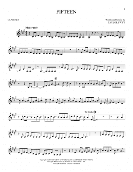 page one of Fifteen (Clarinet Solo)