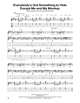 page one of Everybody's Got Something To Hide Except Me And My Monkey (Guitar Tab)