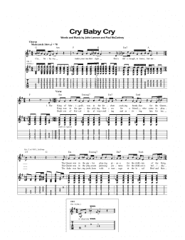 page one of Cry Baby Cry (Guitar Tab)