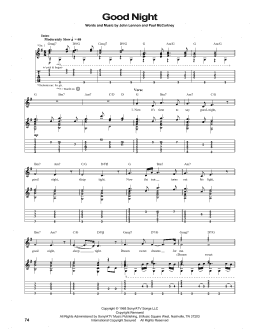 page one of Good Night (Guitar Tab)