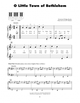 page one of O Little Town Of Bethlehem (5-Finger Piano)