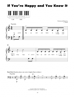 page one of If You're Happy And You Know It (5-Finger Piano)