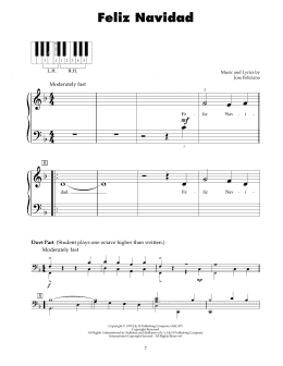 page one of Feliz Navidad (5-Finger Piano)