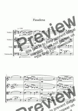 page one of Pasadena - String Quartet