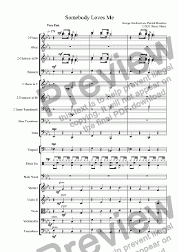 page one of Somebody Loves Me for Male Vocal and Orchestra