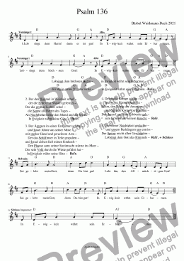 page one of Psalm 136 - Lobsingt dem Herrn