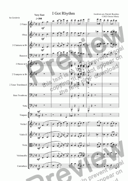 page one of I Got Rhythm for Male Vocal and Orchestra