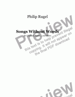 page one of Songs Without Words