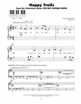 page one of Happy Trails (5-Finger Piano)