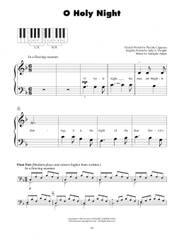 page one of O Holy Night (5-Finger Piano)