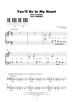 page one of You'll Be In My Heart (from Tarzan) (5-Finger Piano)