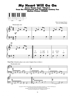 page one of My Heart Will Go On (Love Theme from Titanic) (5-Finger Piano)