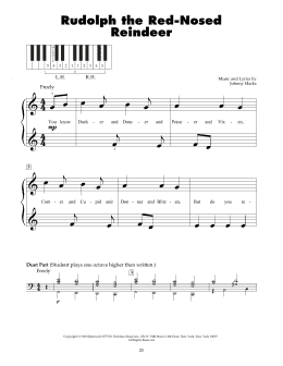 page one of Rudolph The Red-Nosed Reindeer (5-Finger Piano)