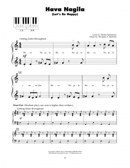 page one of Hava Nagila (Let's Be Happy) (5-Finger Piano)