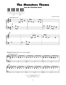 page one of The Munsters Theme (5-Finger Piano)