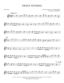 page one of Sweet Nothing (Alto Sax Solo)
