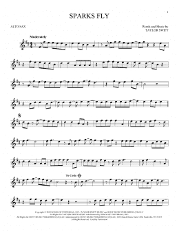 page one of Sparks Fly (Alto Sax Solo)