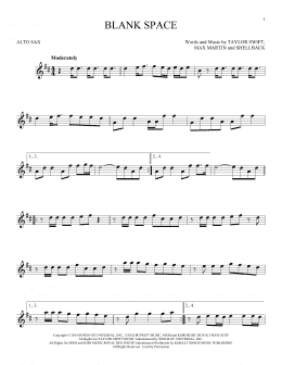 page one of Blank Space (Alto Sax Solo)