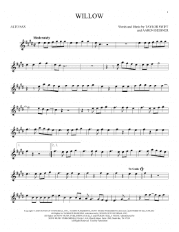 page one of willow (Alto Sax Solo)