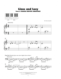 page one of Linus And Lucy (5-Finger Piano)