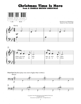 page one of Christmas Time Is Here (5-Finger Piano)