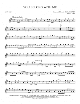 page one of You Belong With Me (Alto Sax Solo)