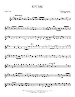 page one of Fifteen (Alto Sax Solo)