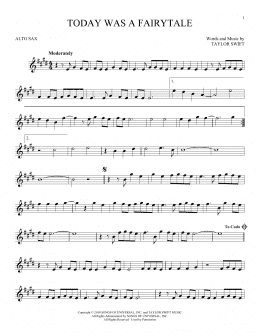 page one of Today Was A Fairytale (Alto Sax Solo)