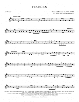 page one of Fearless (Alto Sax Solo)