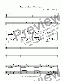 page one of Because I Know That I Can - Full Score 
