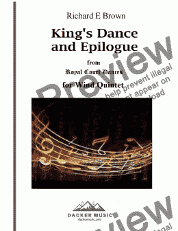 page one of King's Dance and Epilogue
