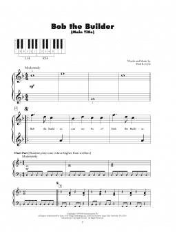 page one of Bob The Builder (Main Title) (5-Finger Piano)