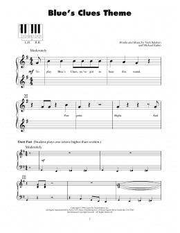 page one of Blue's Clues Theme (5-Finger Piano)