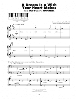 page one of A Dream Is A Wish Your Heart Makes (from Cinderella) (5-Finger Piano)