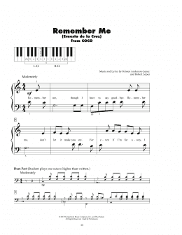 page one of Remember Me (Ernesto de la Cruz) (from Coco) (5-Finger Piano)