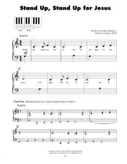 page one of Stand Up, Stand Up For Jesus (5-Finger Piano)