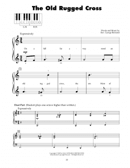 page one of The Old Rugged Cross (5-Finger Piano)