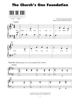 page one of The Church's One Foundation (5-Finger Piano)