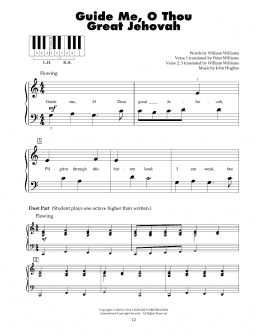 page one of Guide Me, O Thou Great Jehovah (5-Finger Piano)