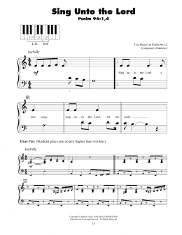 page one of Sing Unto The Lord (5-Finger Piano)