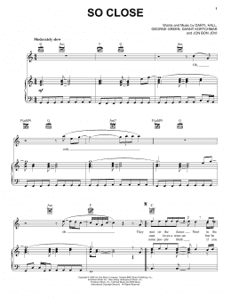 page one of So Close (Piano, Vocal & Guitar Chords (Right-Hand Melody))