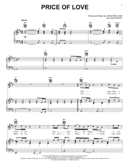 page one of Price Of Love (Piano, Vocal & Guitar Chords (Right-Hand Melody))