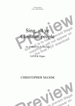 page one of Sing, all ye Christian people (An Anthem for Eastertide)
