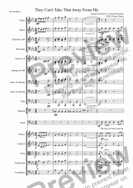 page one of They Can't Take That Away From Me for Male Voice and Orchestra