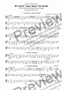 page one of 40 Useful Tunes for Bb Clarinet Below The Break